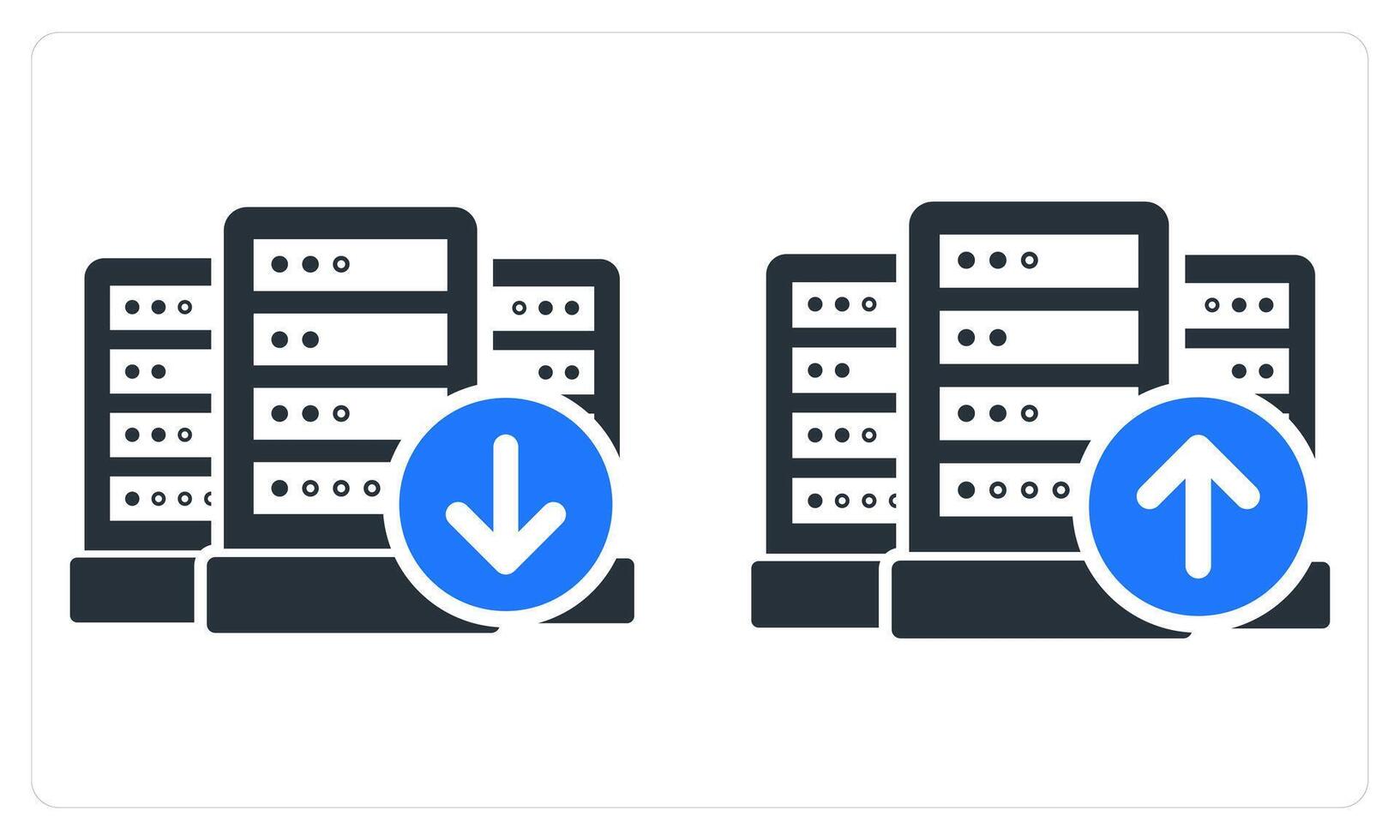 Download Server and Upload Server in blue color vector