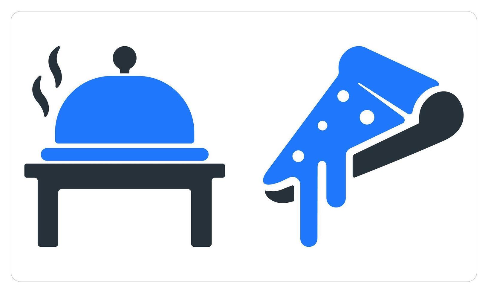 Dish and Pizza in blue color vector