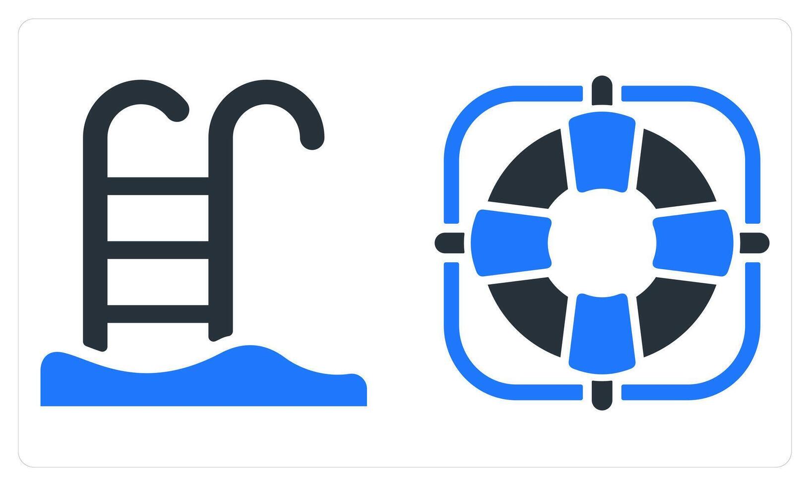 Swimming Pool and Life Saver in blue color vector