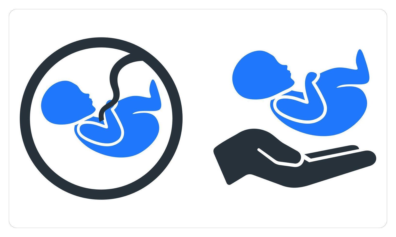 Fetus and Postnatal Care in blue color vector