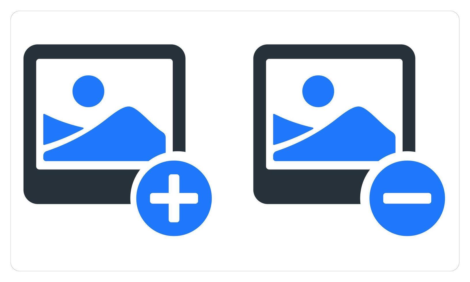 Add Image and Remove Image in blue color vector