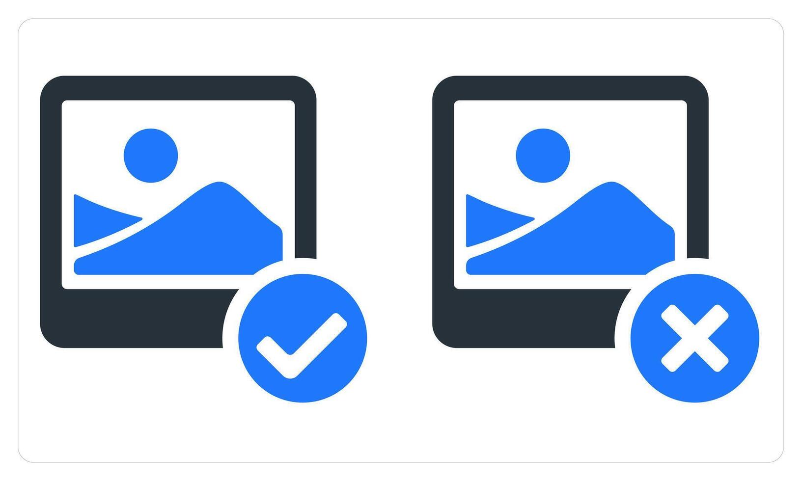 Right Image and Wrong Image in blue color vector