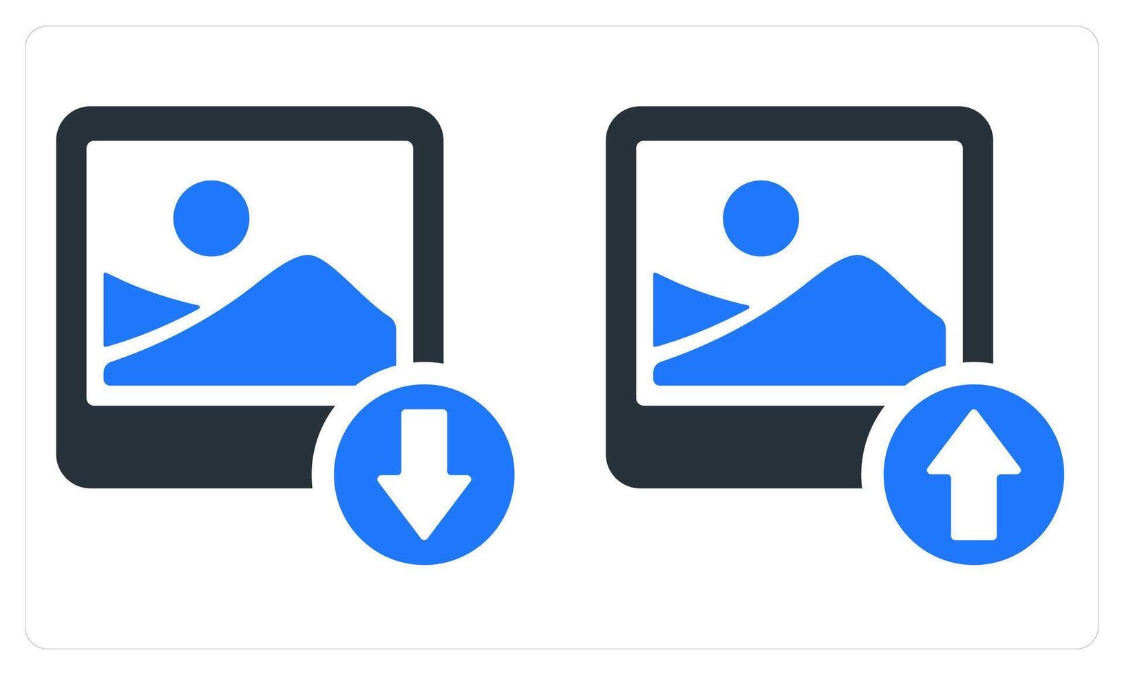 Download Image and Upload Image in blue color vector