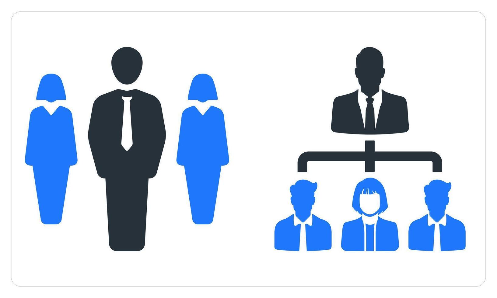 Team and Leadership in blue color vector