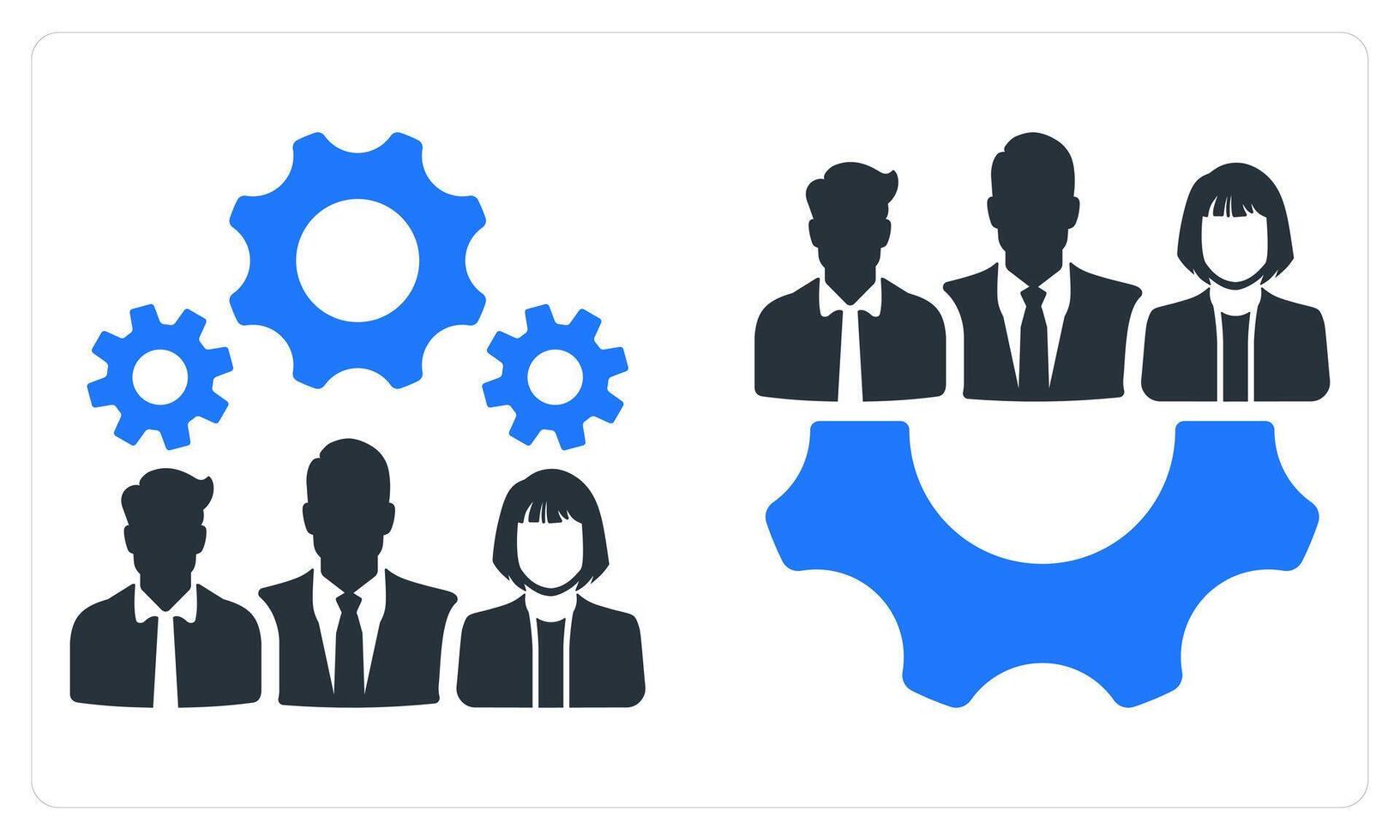 Teamword and Cooperation in blue color vector