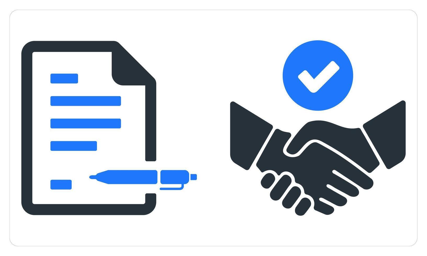 Agreement and Partnership in blue color vector