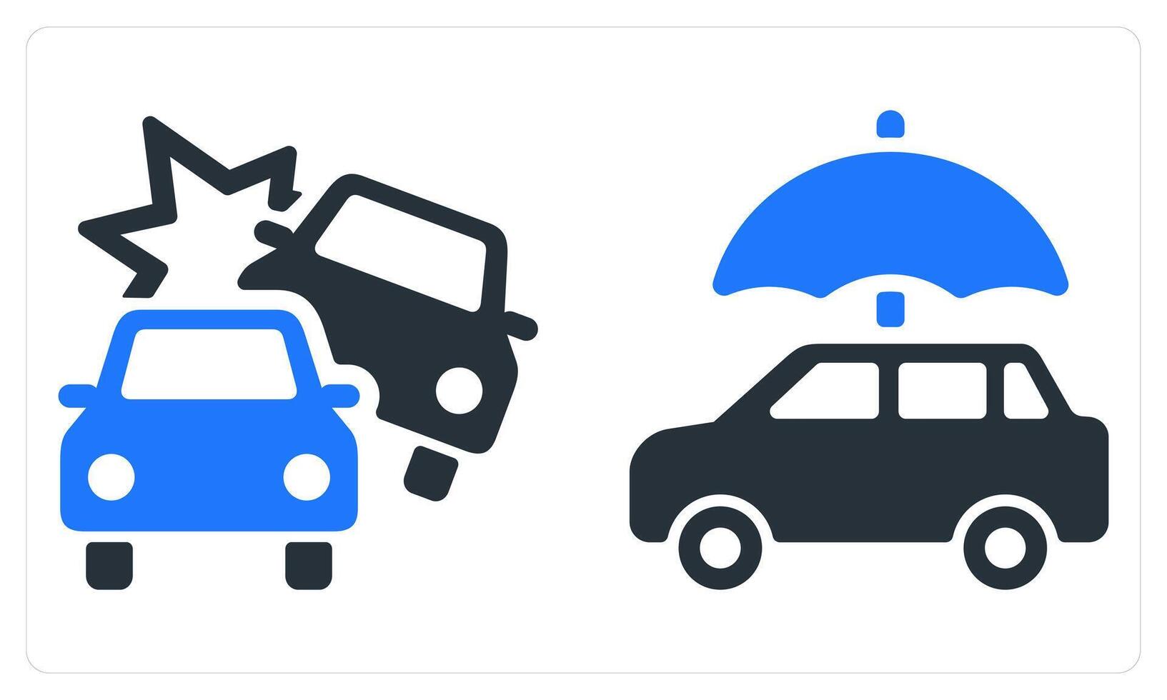 Car Accident and Car Insurance in blue color vector