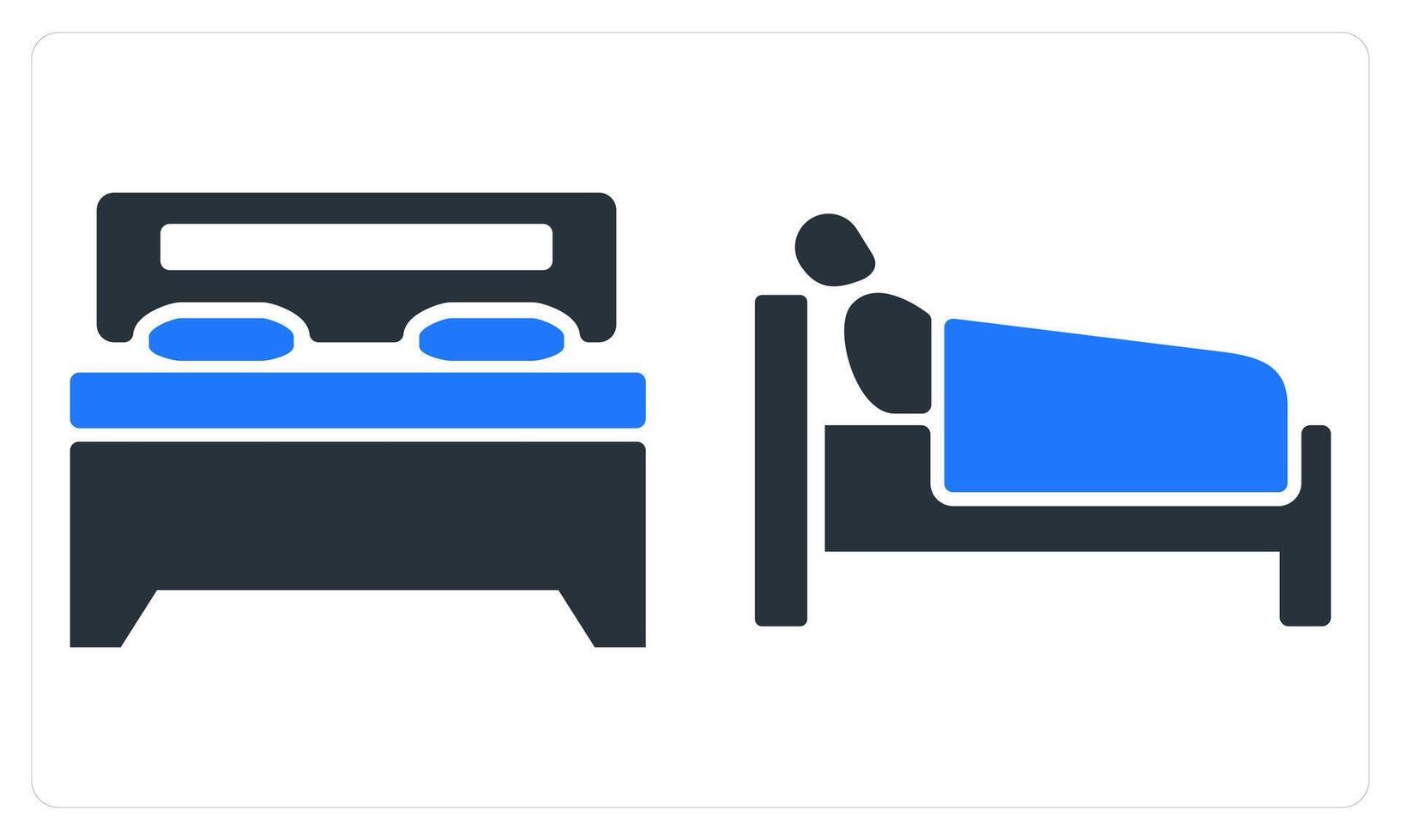 Bed and Rest in blue color vector