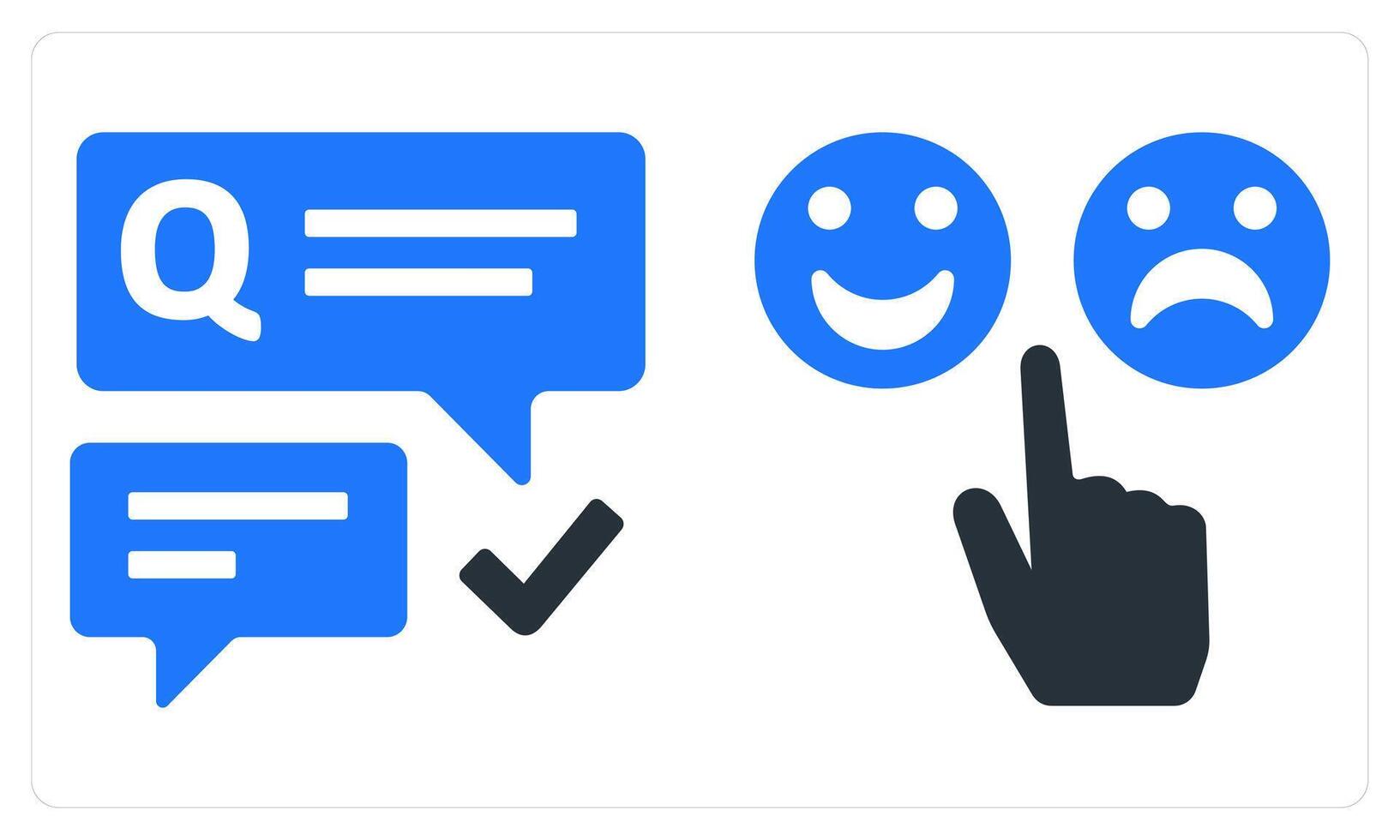 Questionnaire and Review in blue color vector
