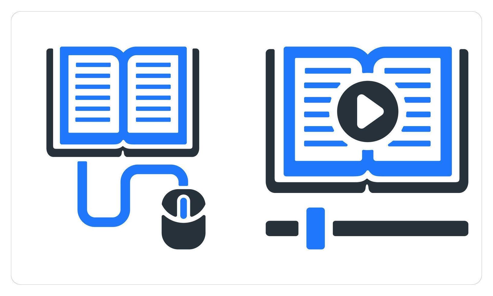 Online Study and E-Book in blue color vector
