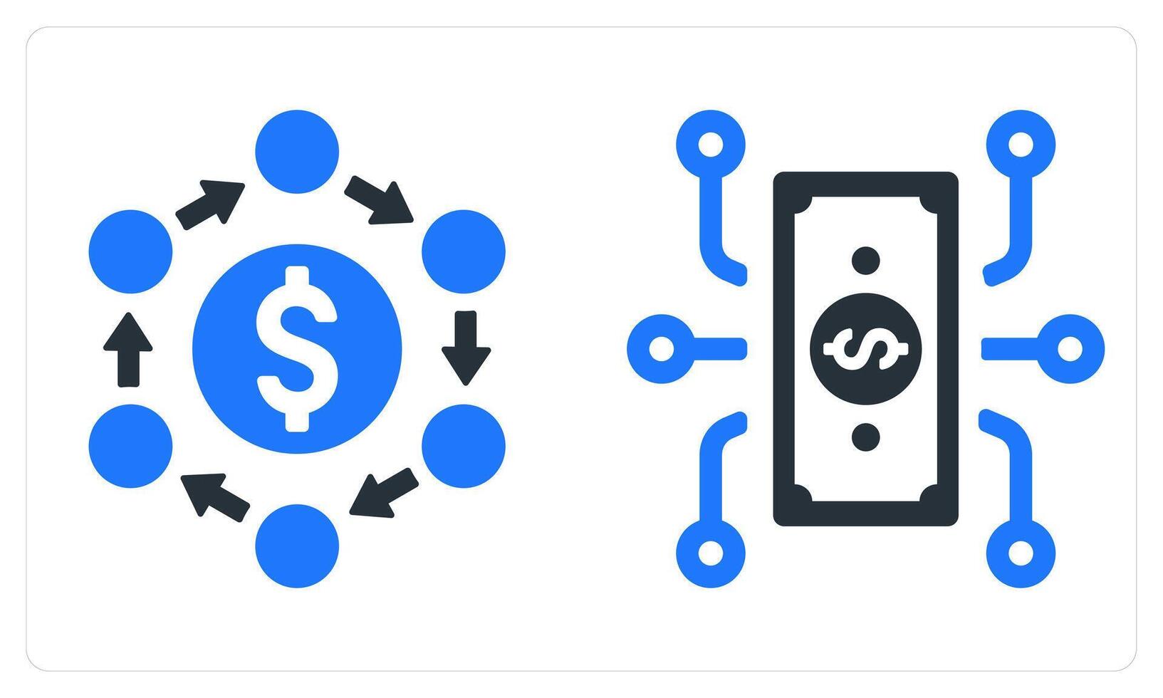 Money Flow and Cash Flow in blue color vector