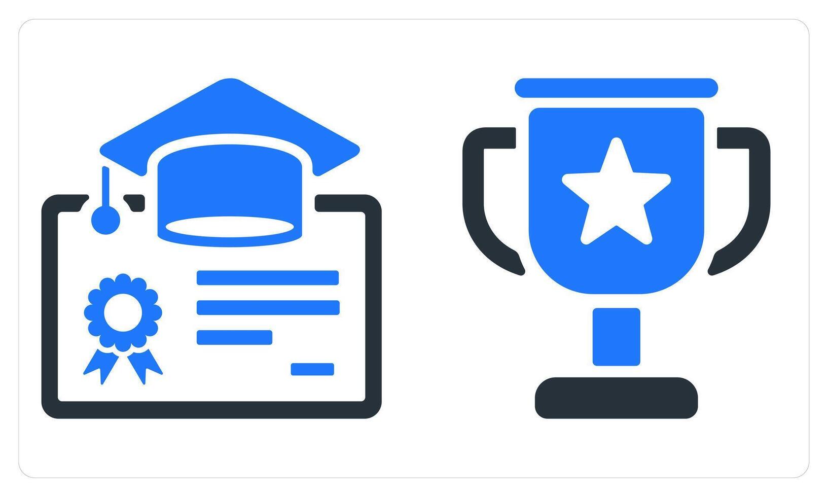 Certificate and Trophy in blue color vector