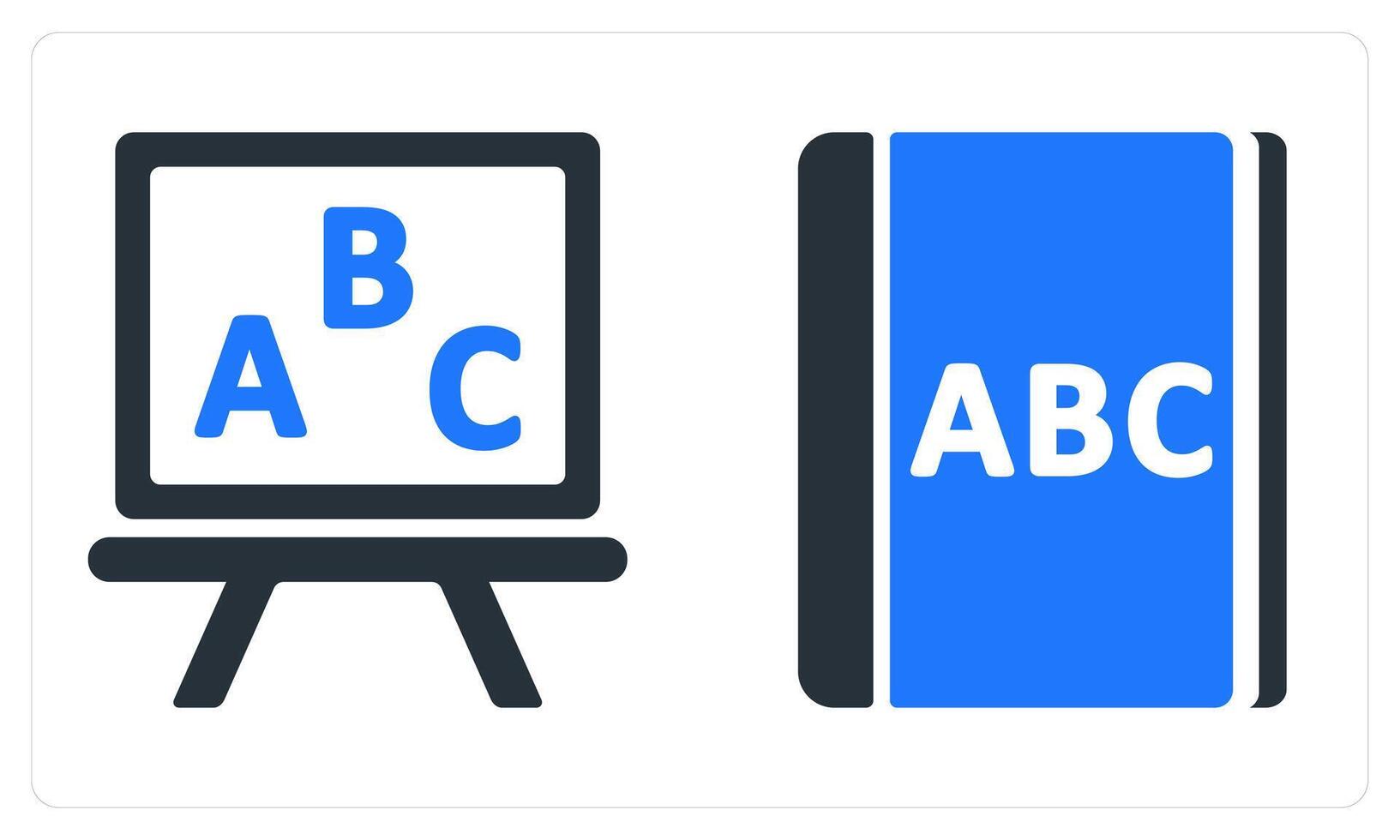 English Class and English Book in blue color vector