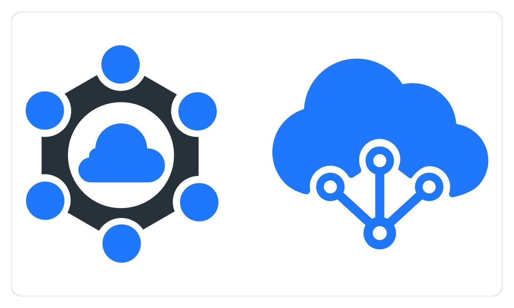 Cloud Connection and Cloud Computing in blue color vector