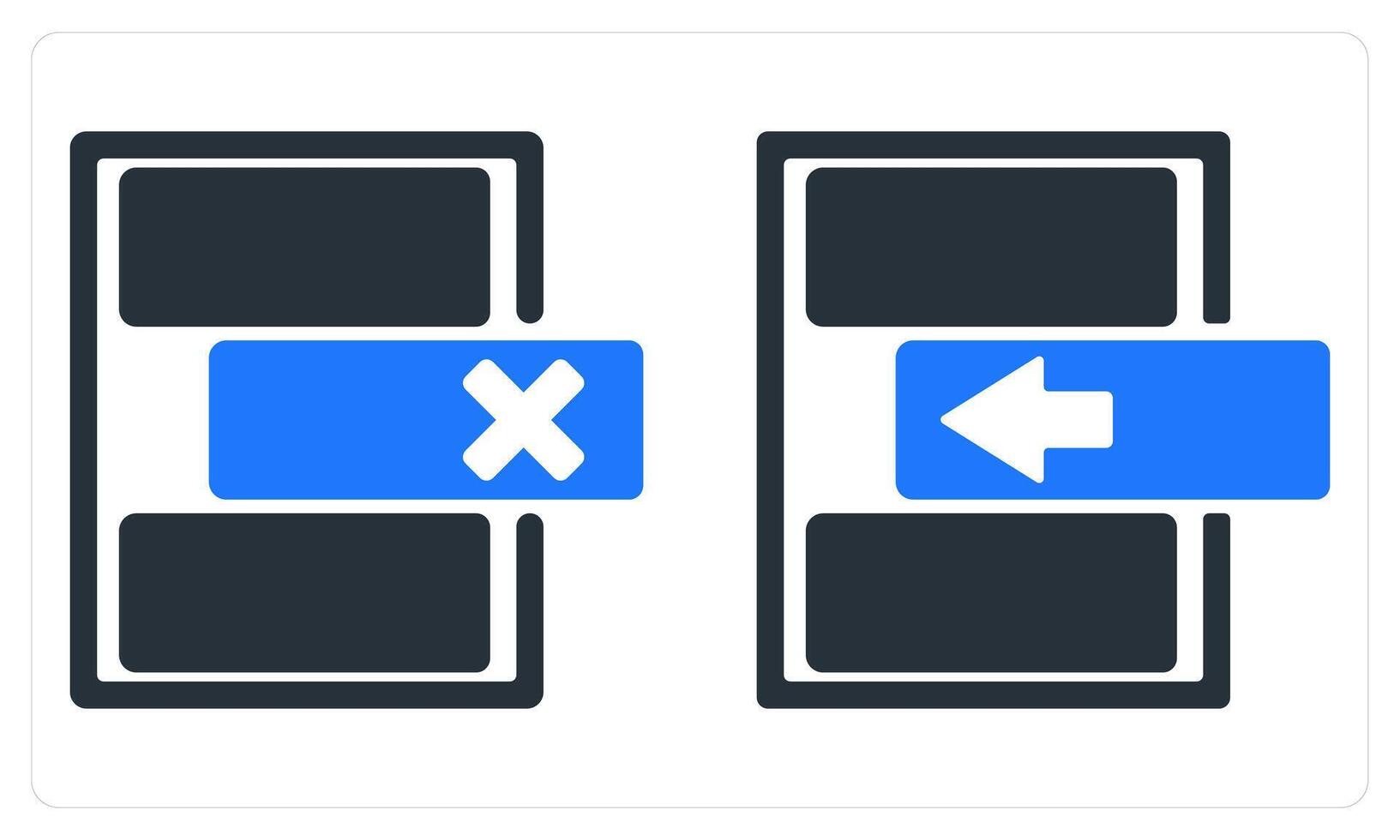 Insert Row and Delete Row in blue color vector