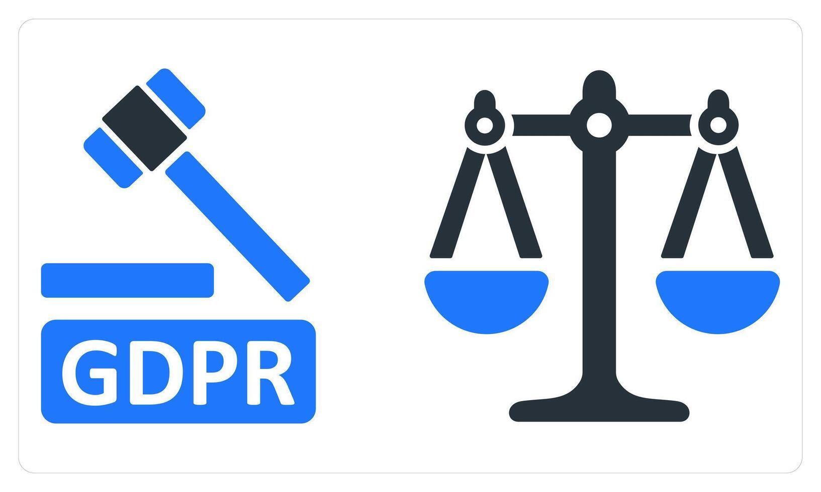GDPR and Balance in blue color vector