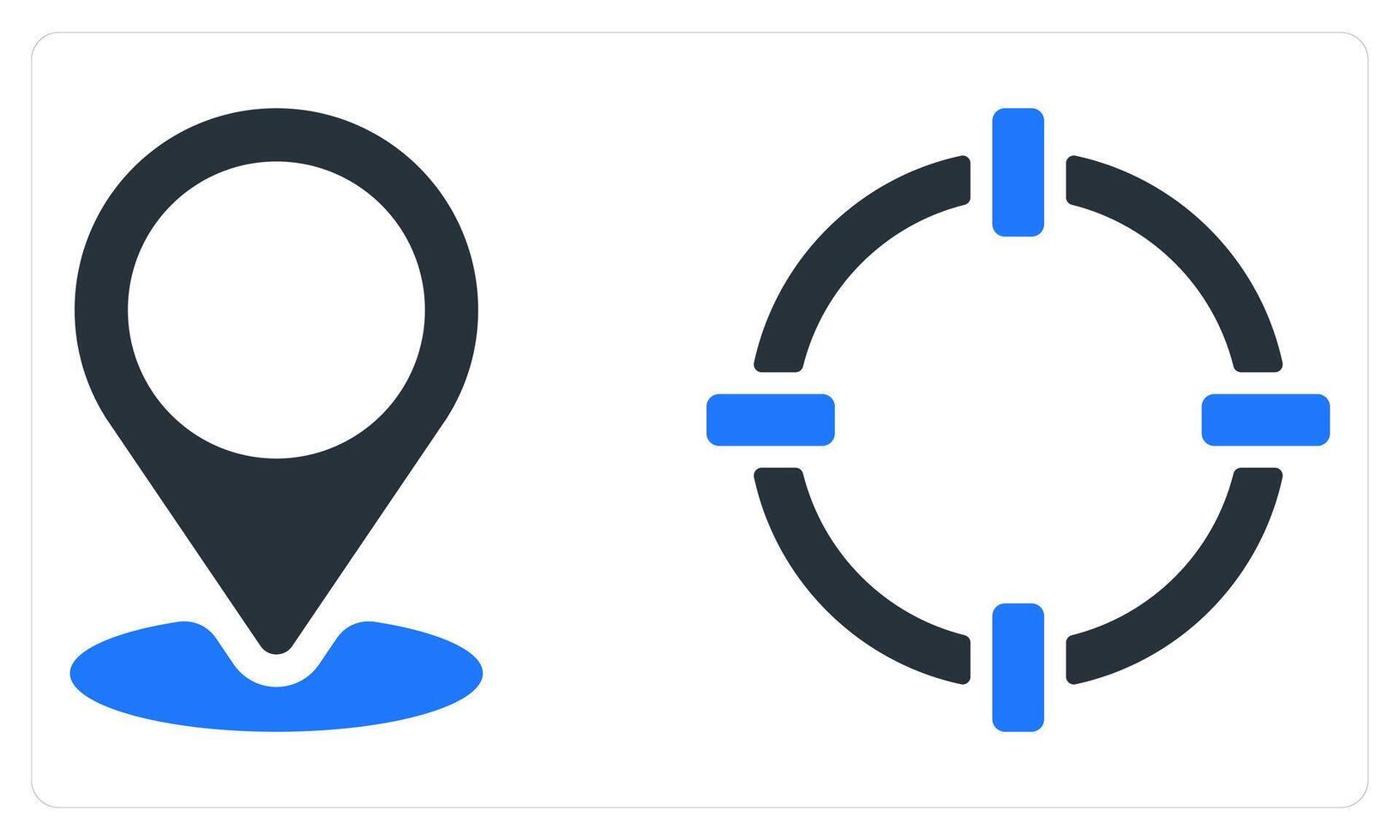 Navigation and Markers in blue color vector