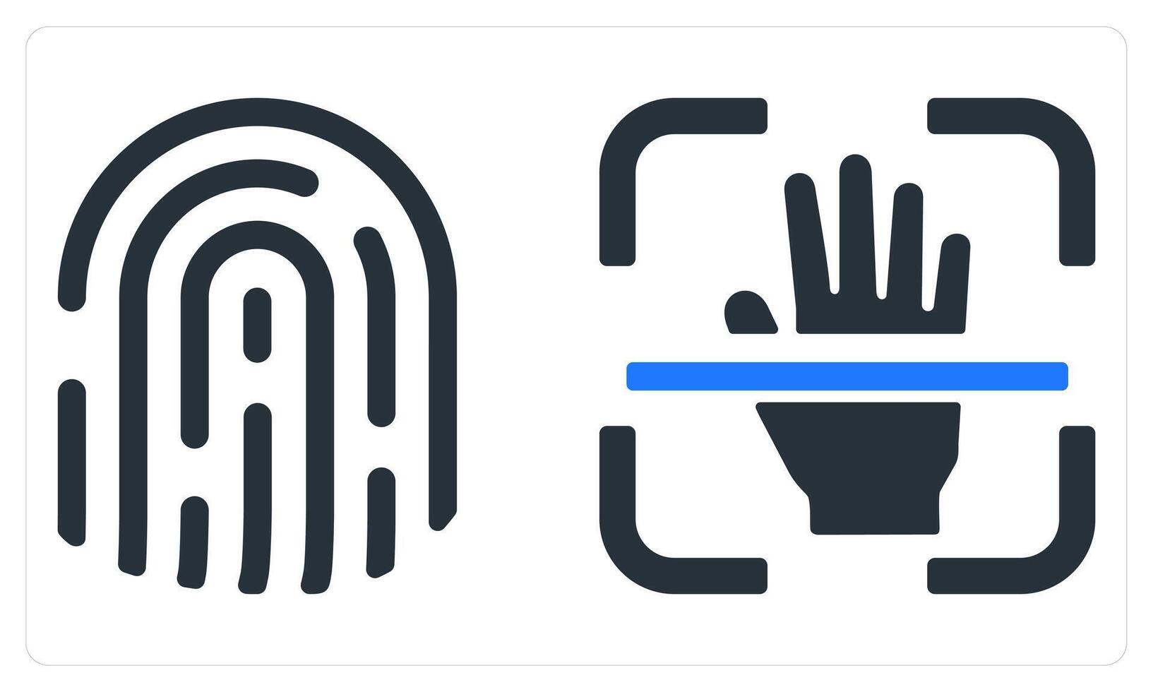 Fingerprint and Biometric Scan in blue color vector