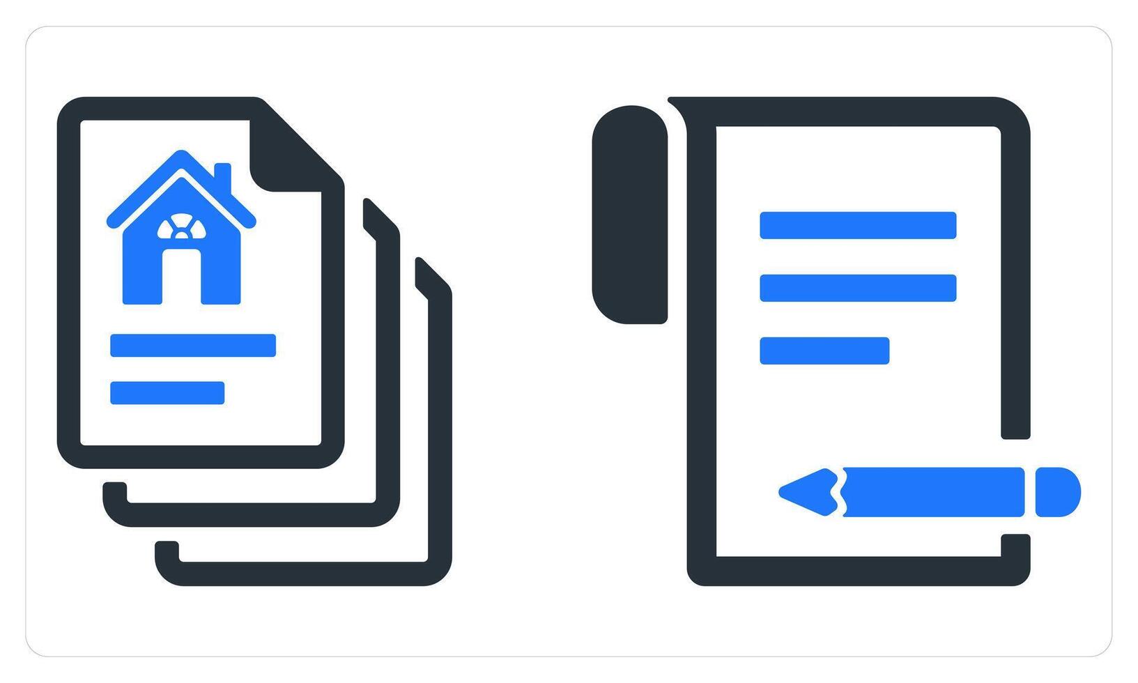 Property Papers and Contract in blue color vector