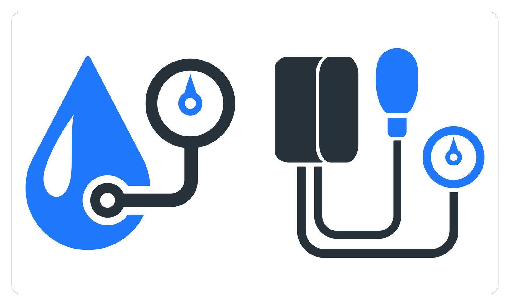 Blood Pressure and Blood Pressure Kit in blue color vector