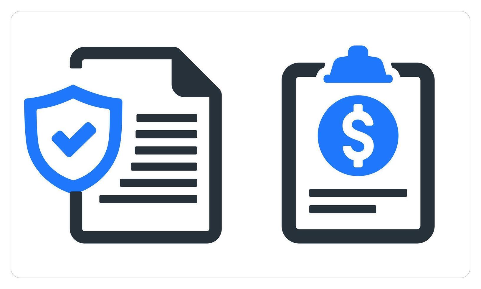 Insurance Policy and Insurance Claim in blue color vector