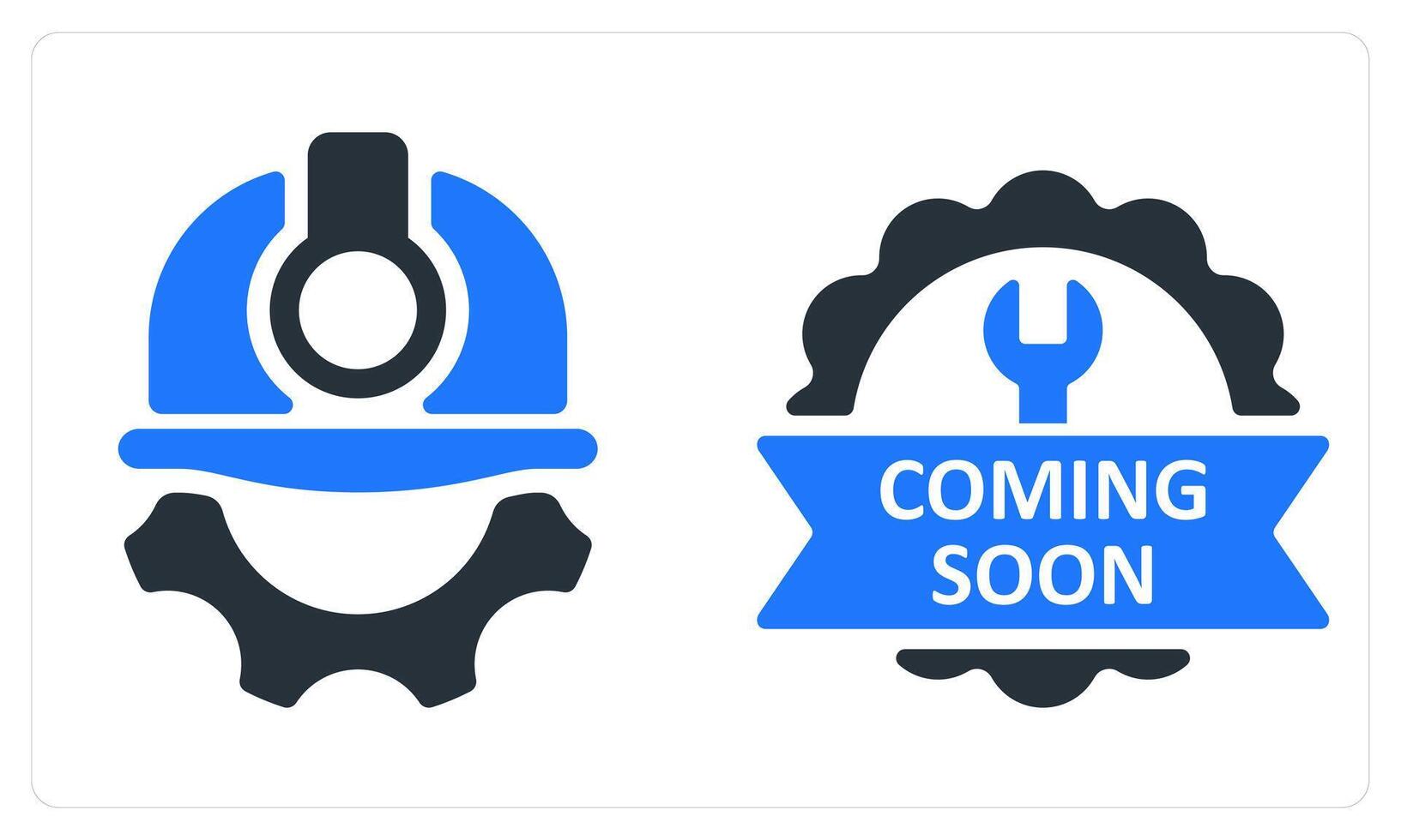 Under Construction and Coming Soon in blue color vector
