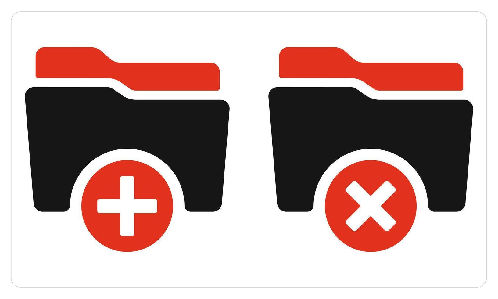 Add Folder and Remove Folder in red color vector