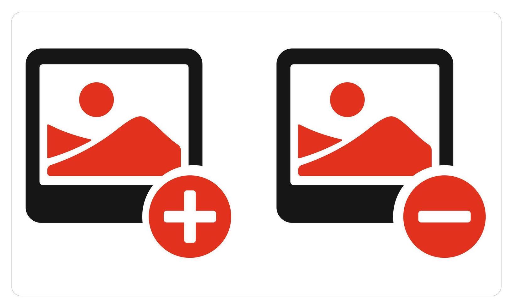 Add Image and Remove Image in red color vector