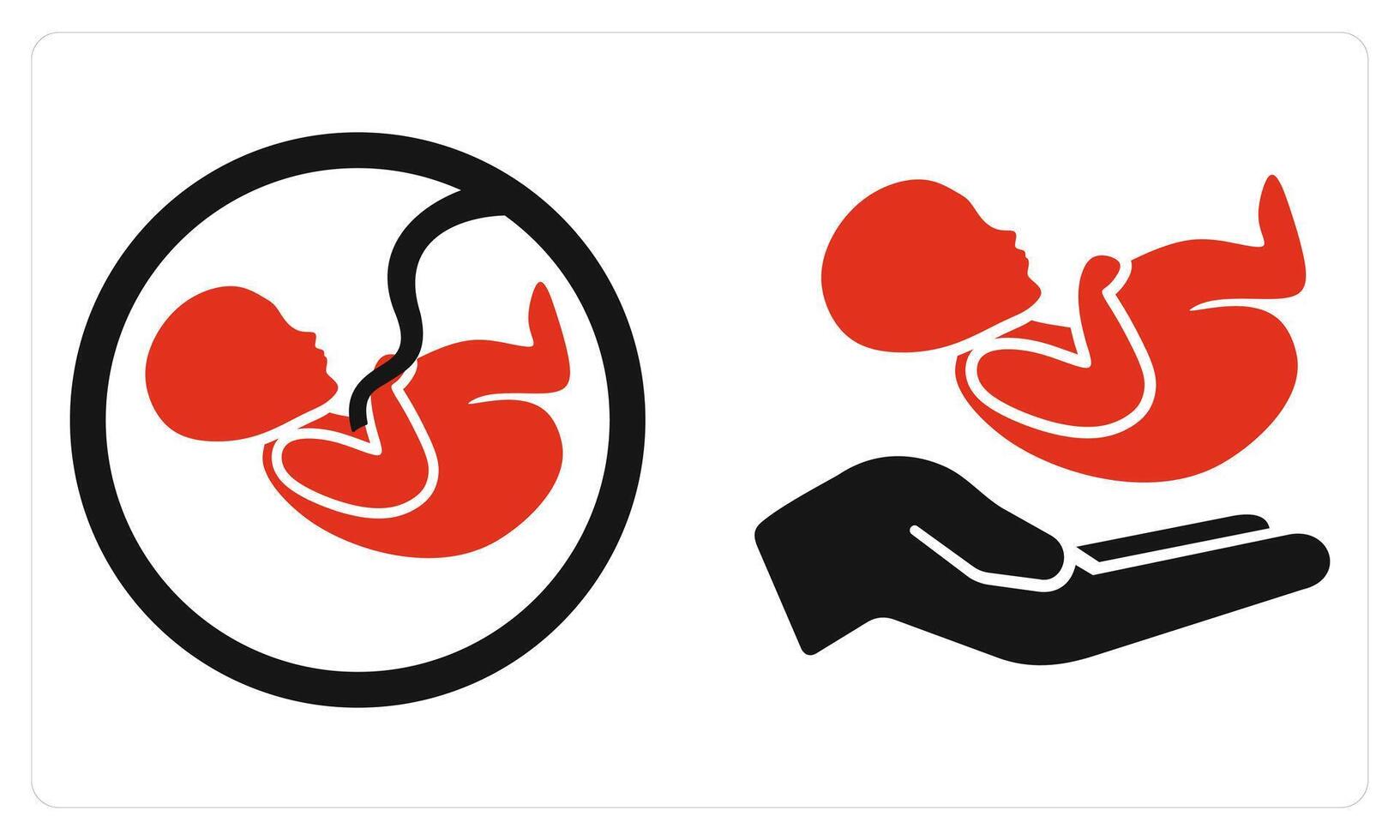 Fetus and Postnatal Care in red color vector