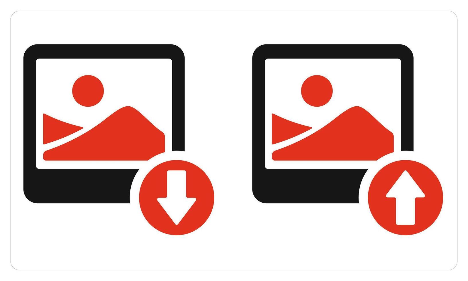 Download Image and Upload Image in red color vector