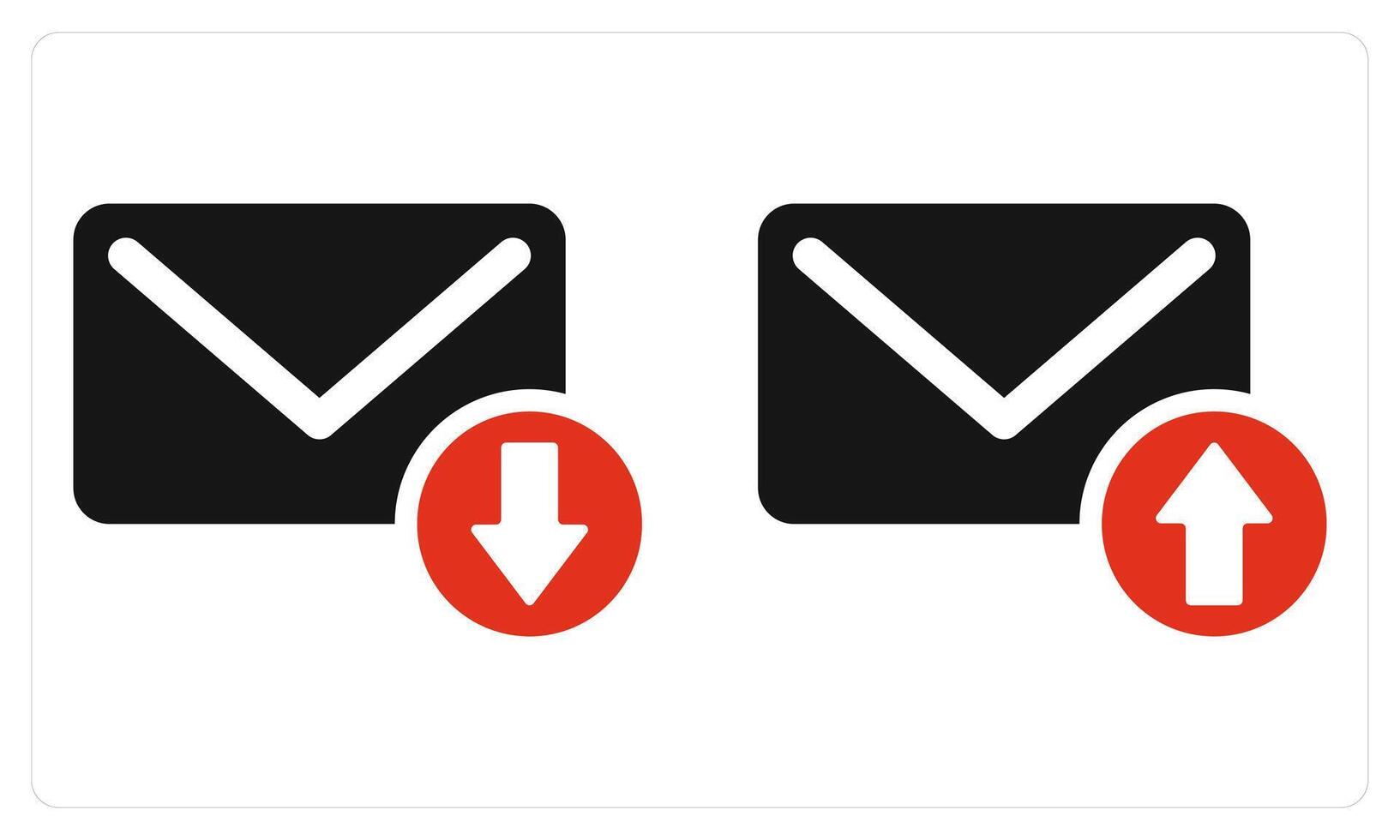 Download Message and Upload Message in red color vector