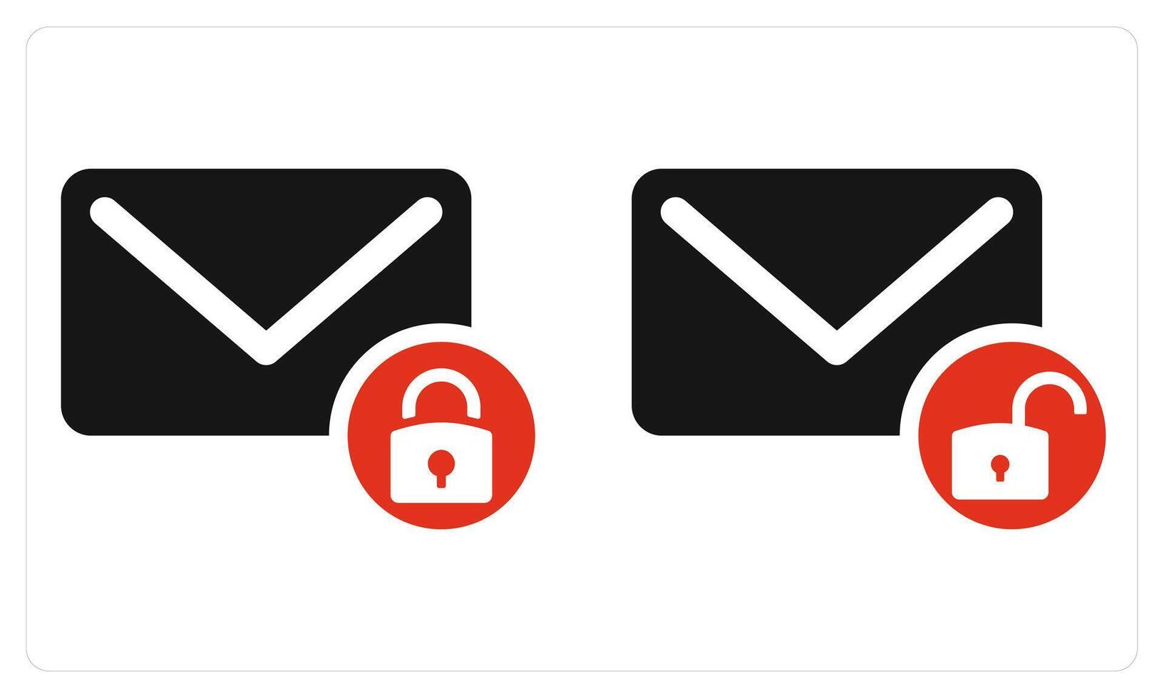 Message Lock and Message Unlock in red color vector