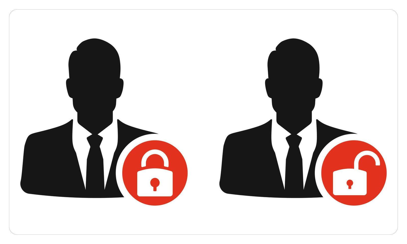 Profile Lock and Profile Unlock in red color vector