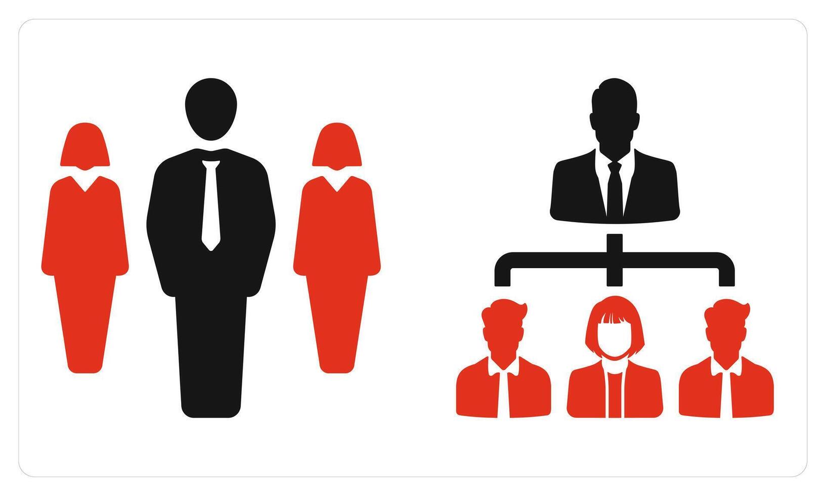 Team and Leadership in red color vector