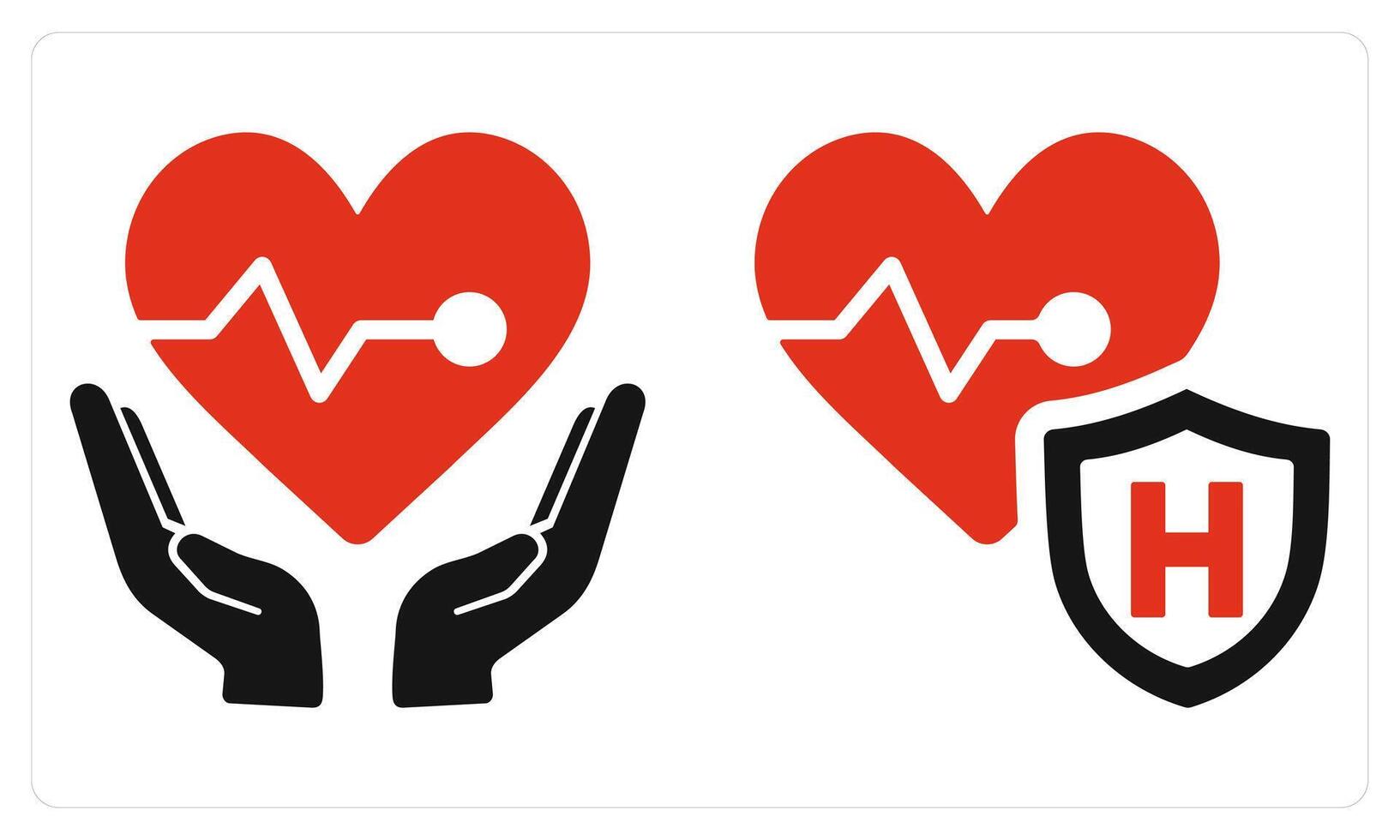 Medical Insurance and Health Insurance in red color vector