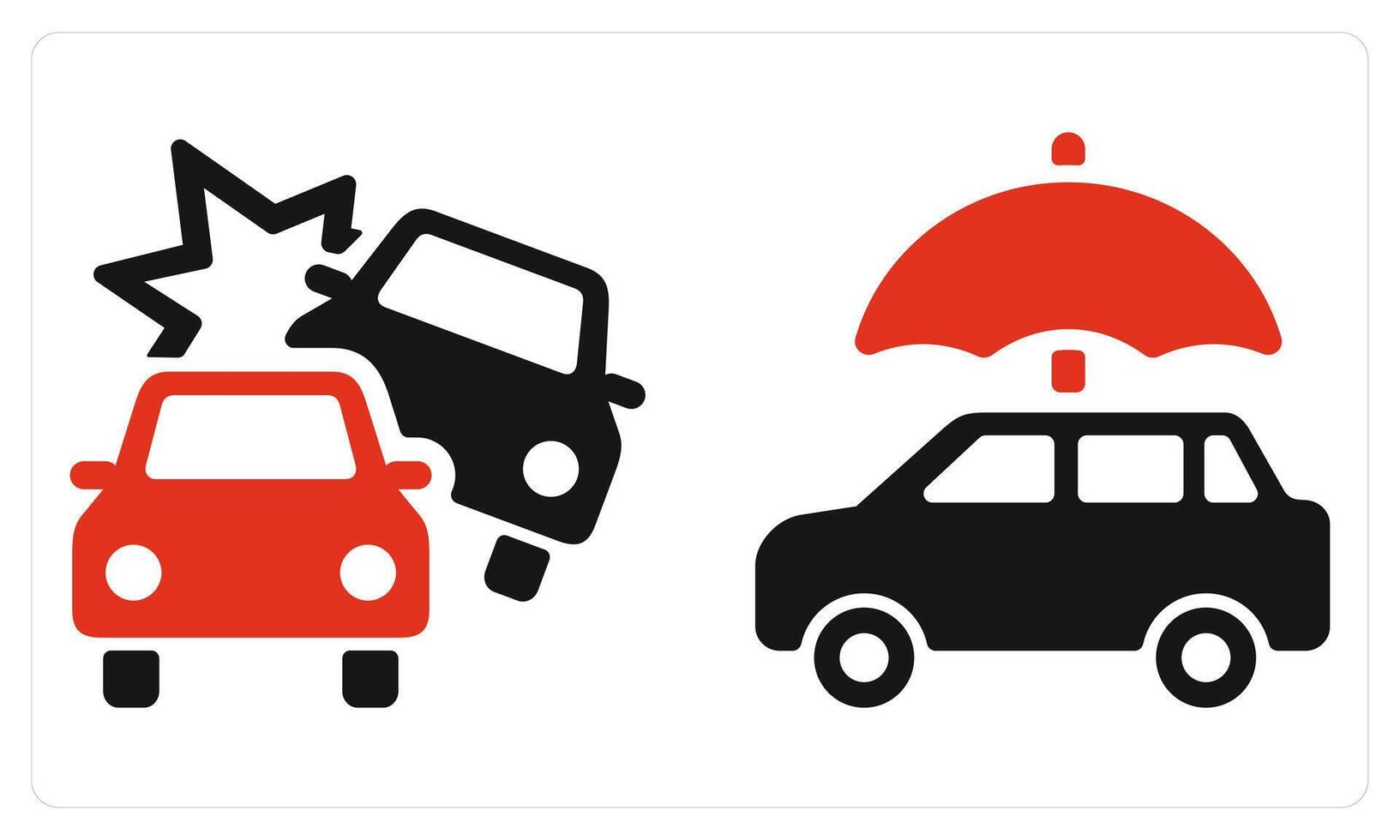 Car Accident and Car Insurance in red color vector