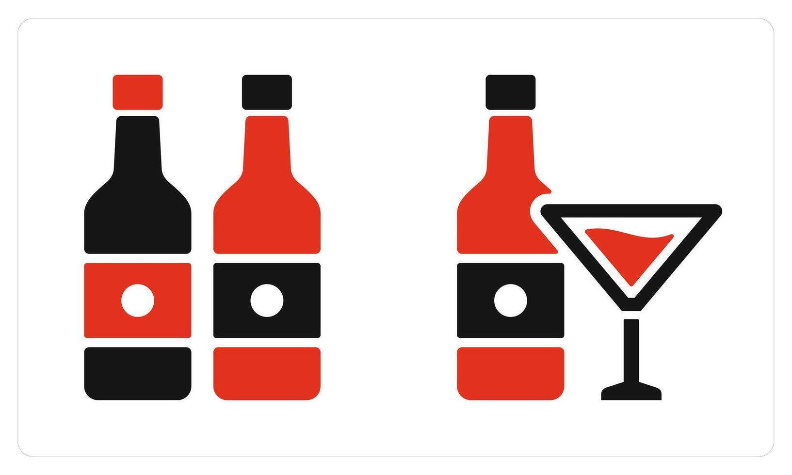 Champagne and Alcohol in red color vector
