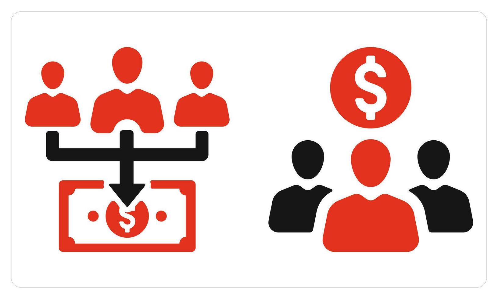 Investors and Shareholders in red color vector