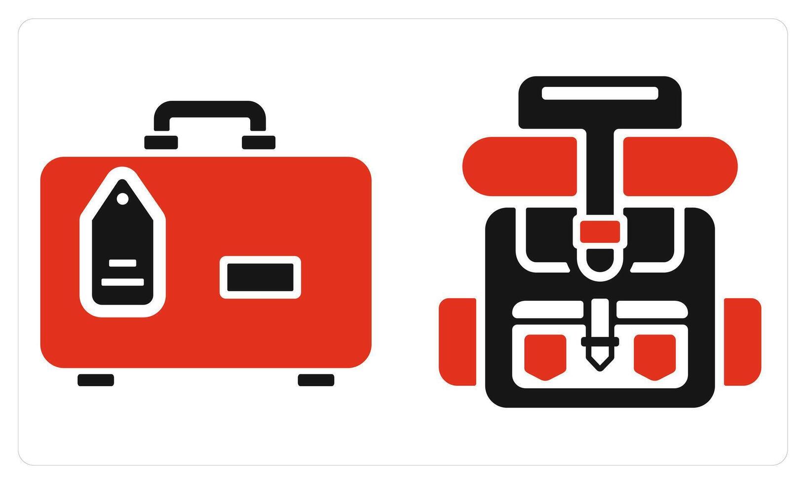 Travel Bag and Backpack in red color vector