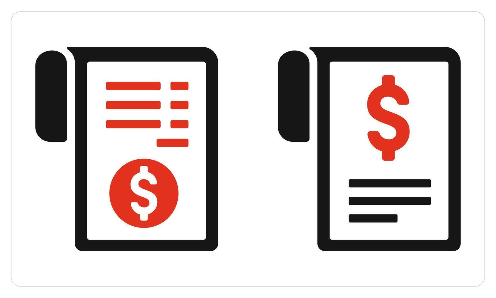 Invoice and Bill in red color vector