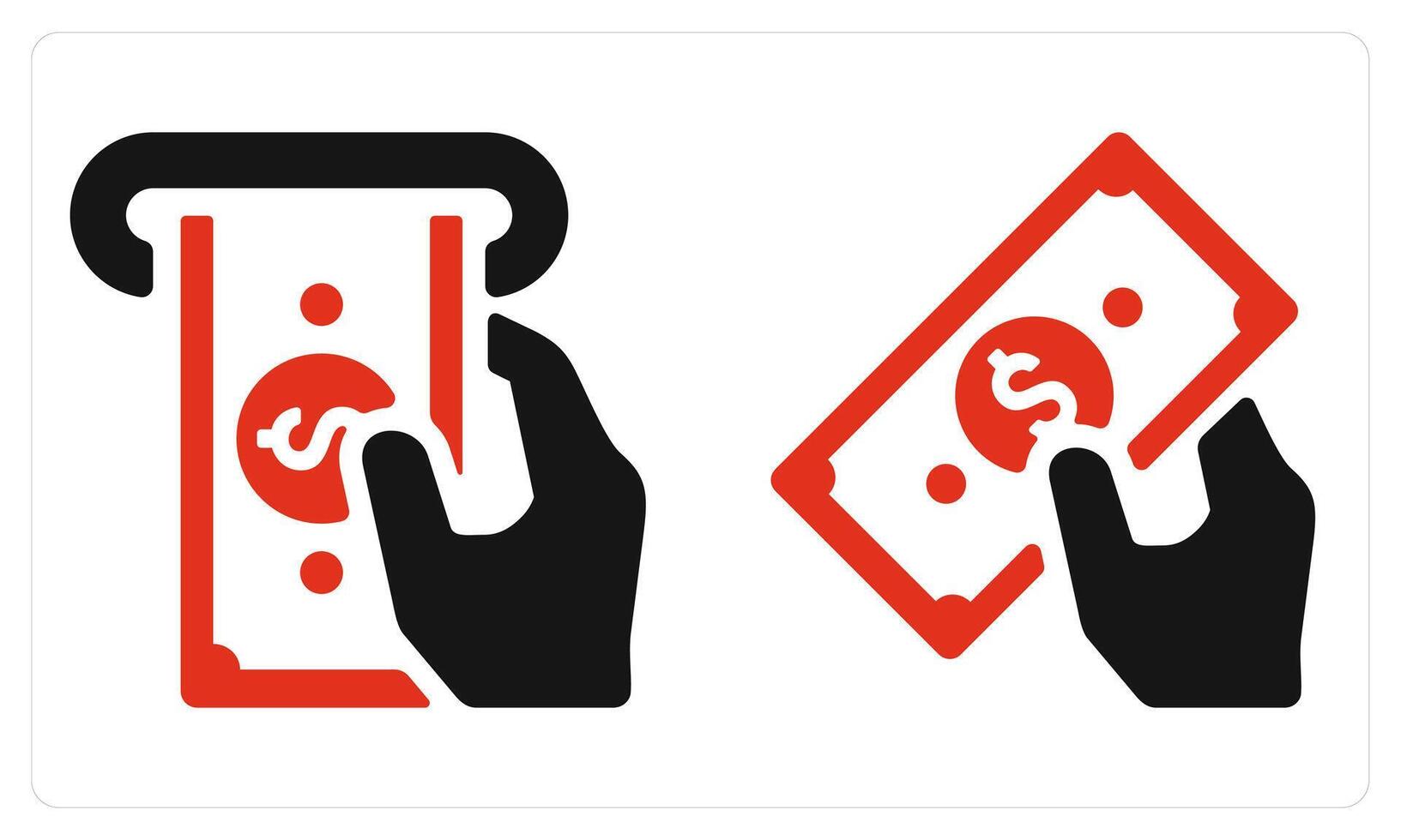 Atm and Cash in red color vector