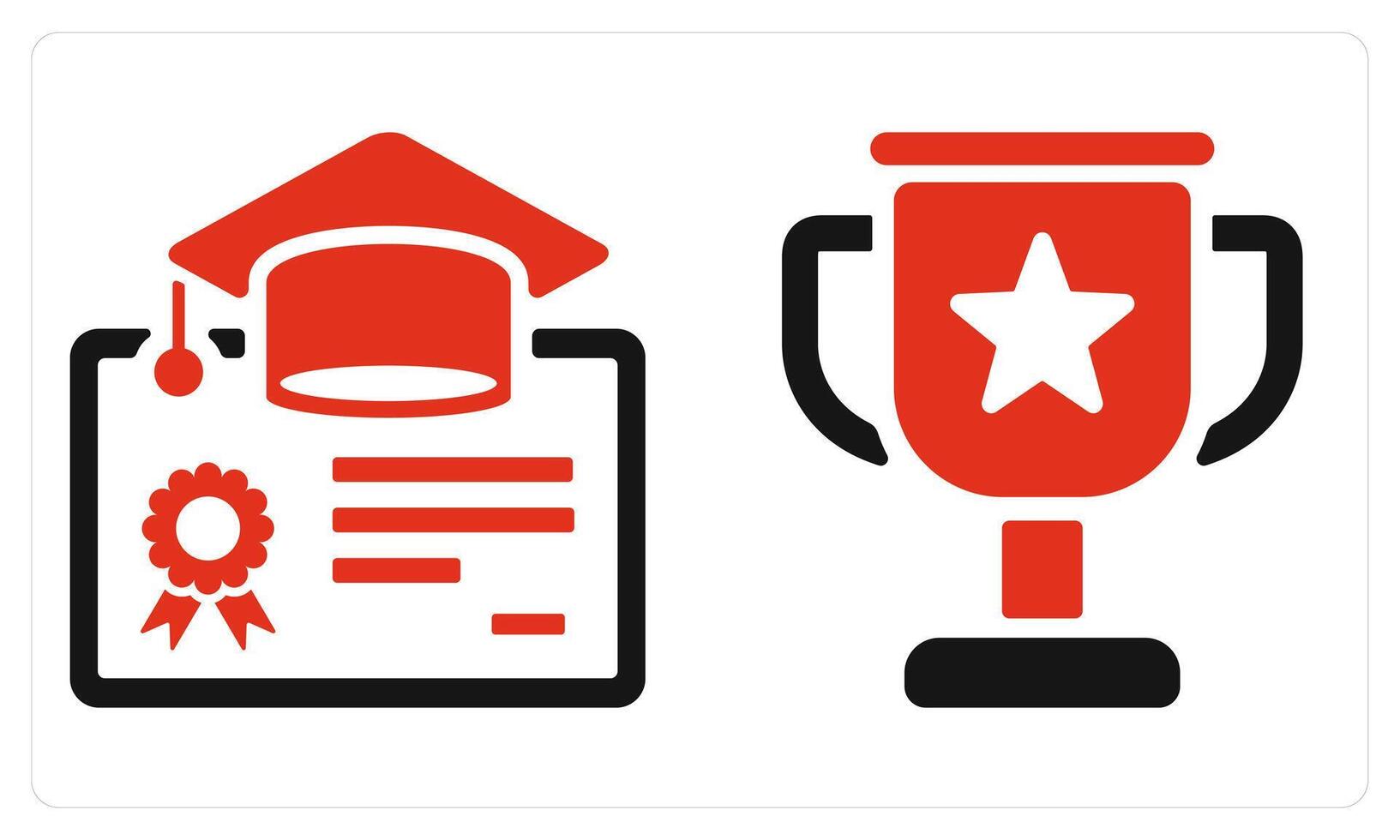Certificate and Trophy in red color vector