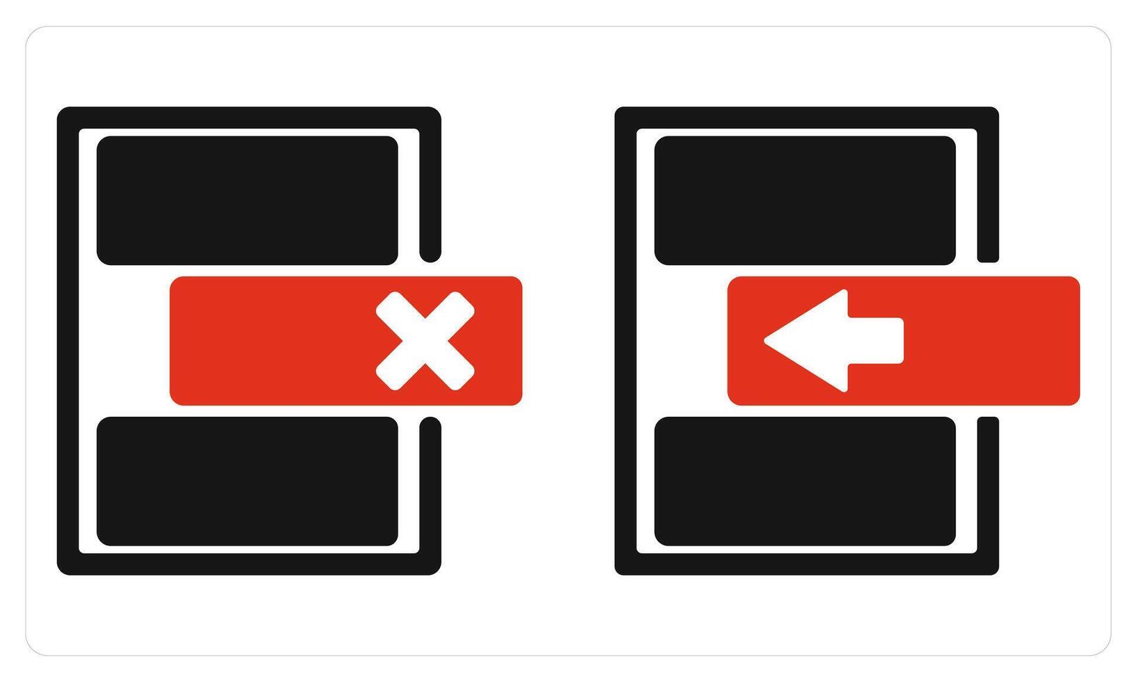 Insert Row and Delete Row in red color vector