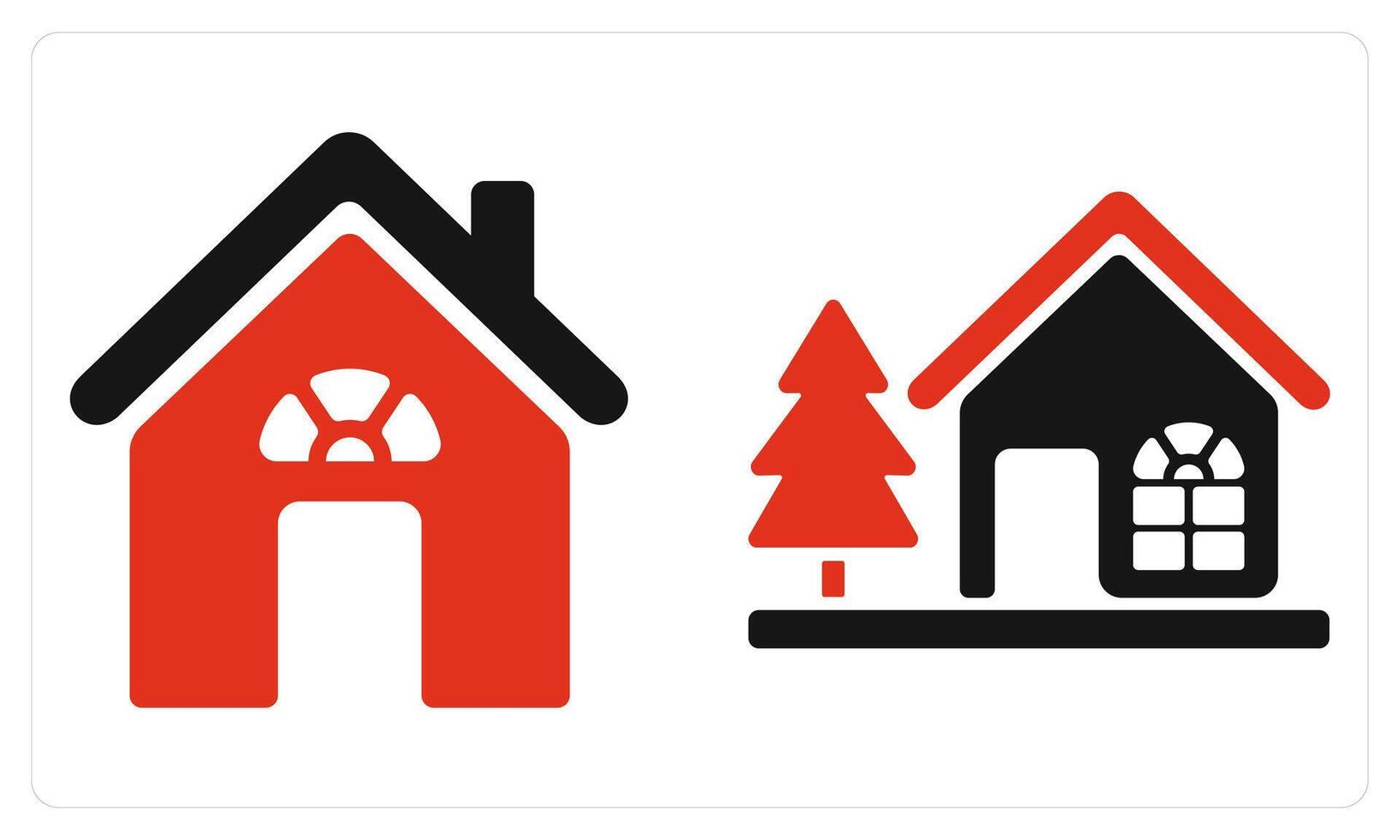 Real Estate and Farm House in red color vector