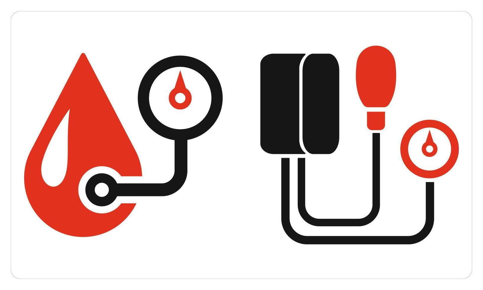 Blood Pressure and Blood Pressure Kit in red color vector