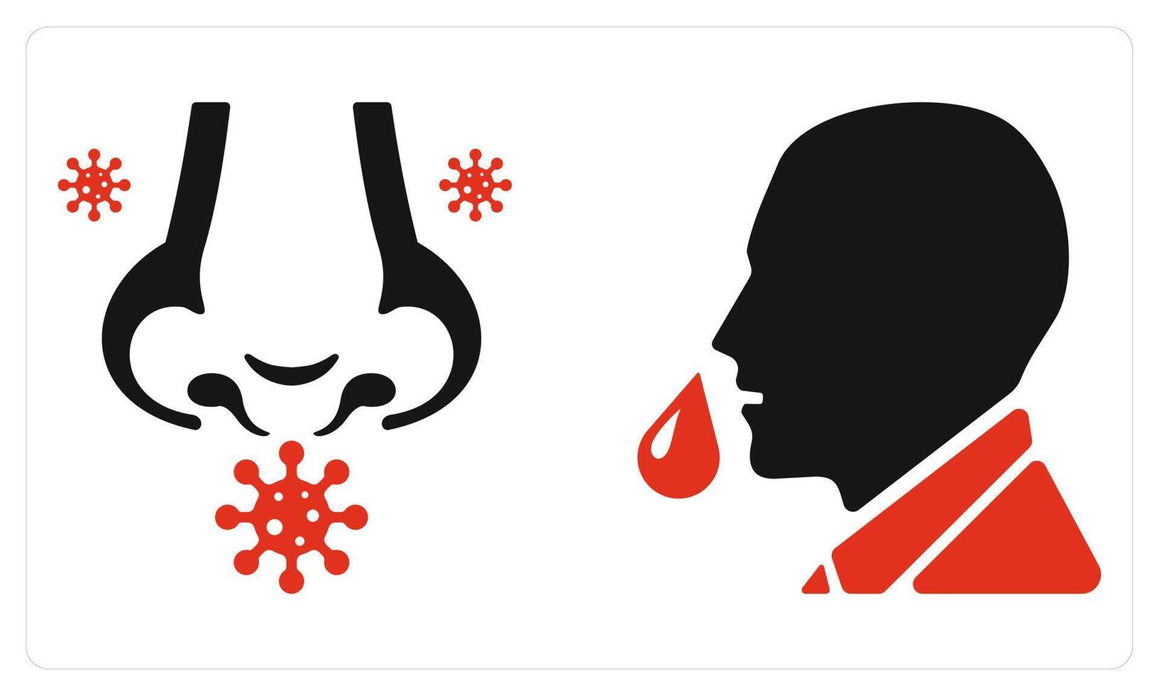 Allergy and Runny Nose in red color vector