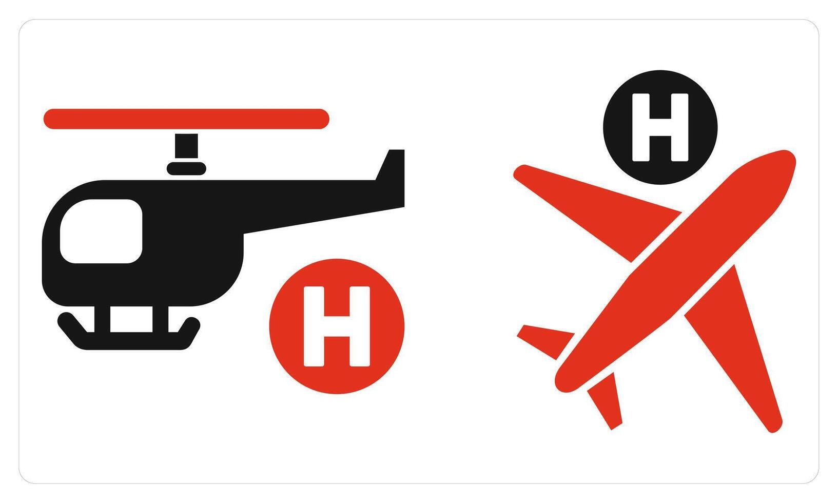 Air Ambulance and Air Medical Service in red color vector