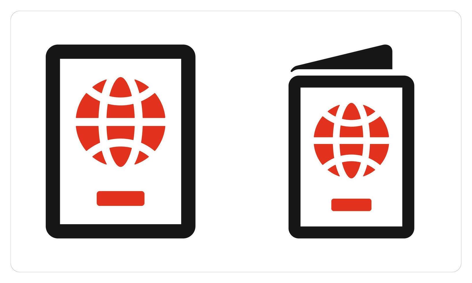Passport and Travel Document in red color vector