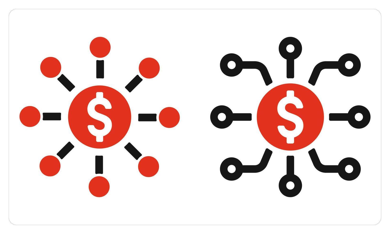 Fundraising Network and Finance Network in red color vector