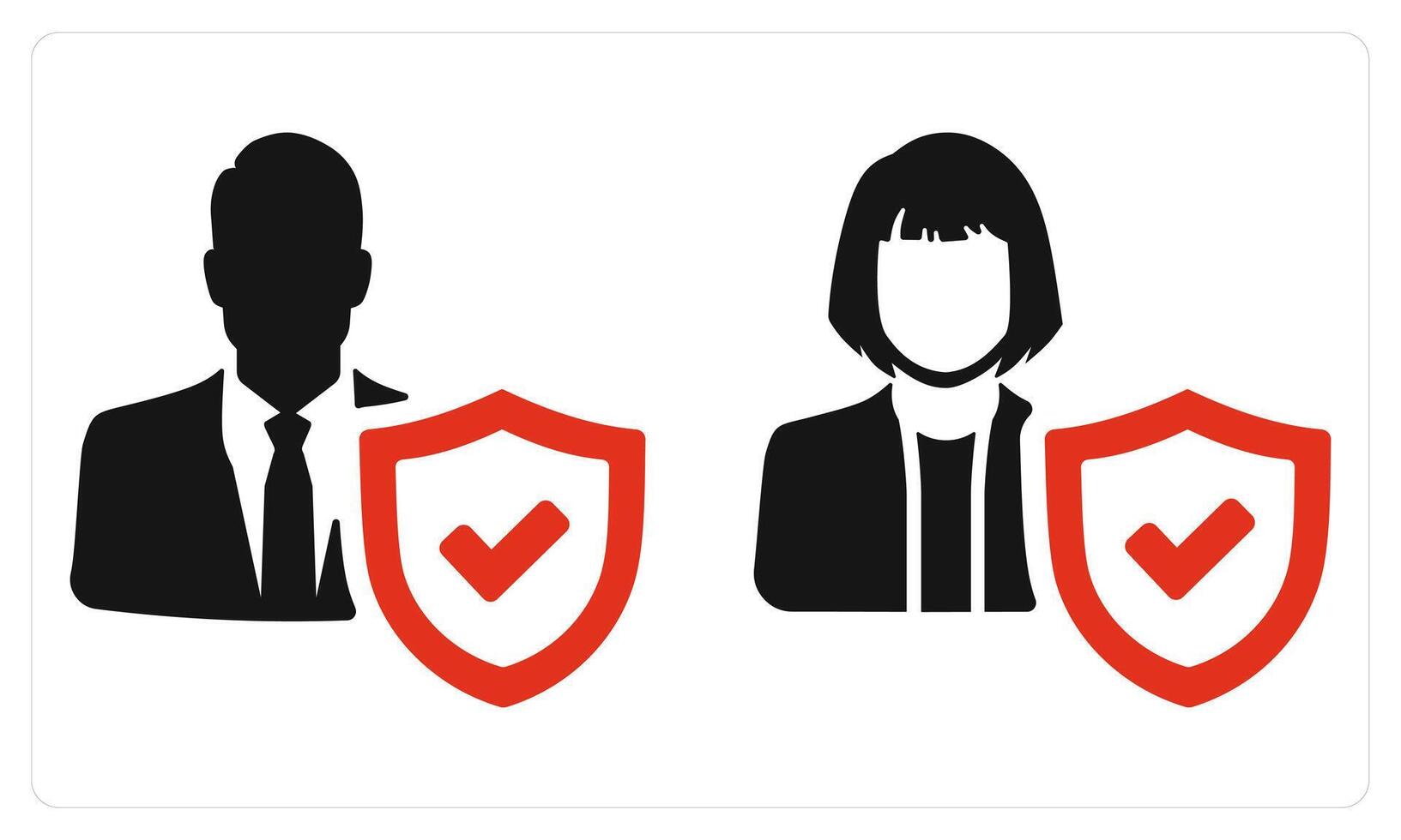 Insured Man and Insured Woman in red color vector